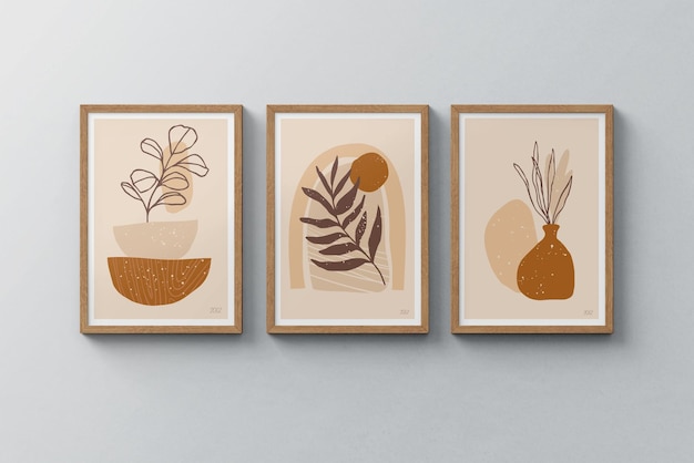 Moderne Holz-Wand-Foto-Rahmen-Mockup für Innenarchitektur