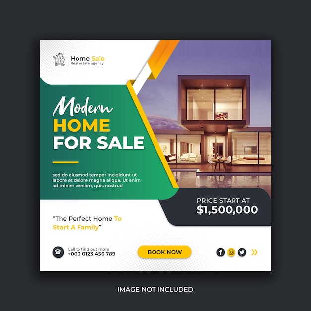 Moderne home sale social media instagram post vorlage