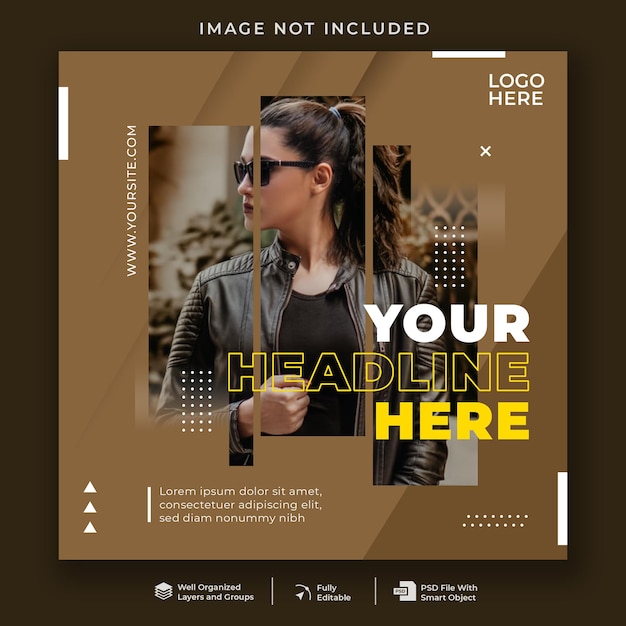 Moderne Instagram-Vorlage für soziale Medien mit Überschrift