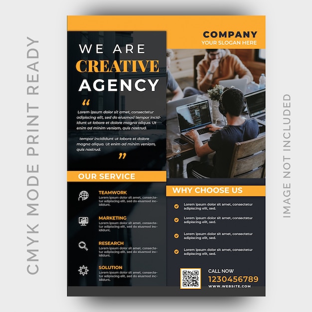 Moderne kreative agentur business flyer vorlage