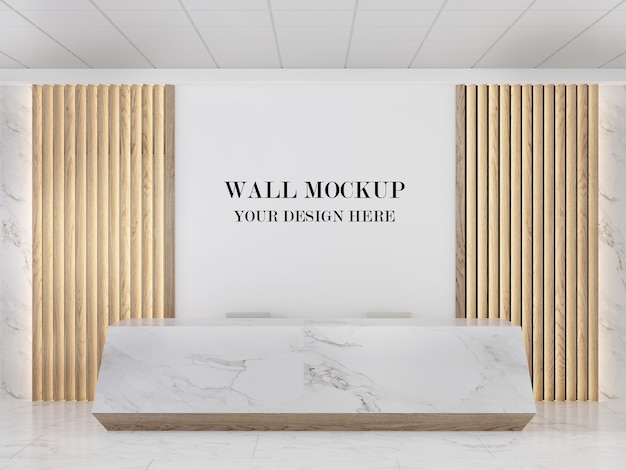 PSD moderne marmor empfangsraum wand mockp