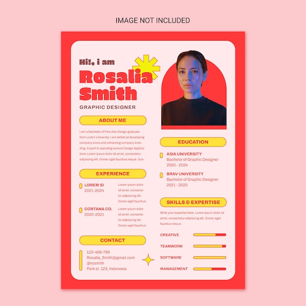 Moderne minimalistische Grafikdesigner-Lebenslauf-Vorlage