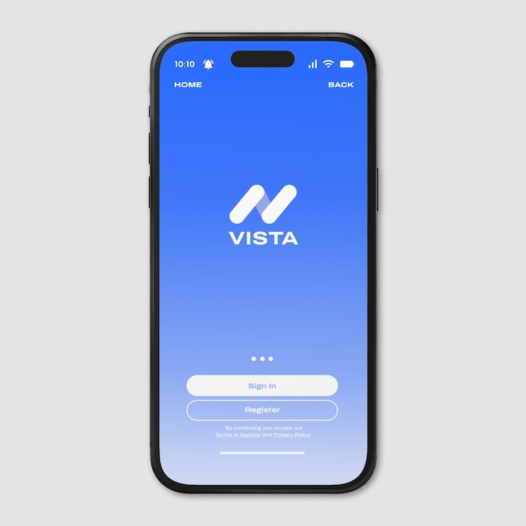 PSD moderne mock-up de l'écran de connexion de l'application mobile