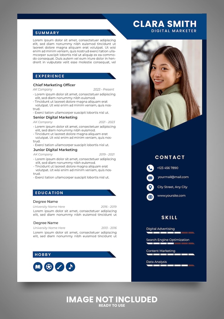 PSD moderne modèle de curriculum vitæ simple de conception psd