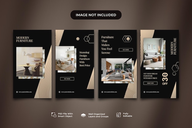 PSD moderne möbel social media instagram geschichten sammlung