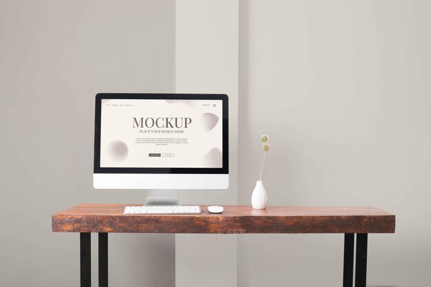 Moderne PC-Desktop-Mock-up-Anordnung