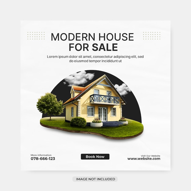 Moderne Post-Design-Vorlage für den Verkauf von Immobilien in sozialen Medien