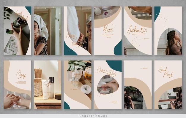 Moderne Puzzle-Instagram-Geschichte