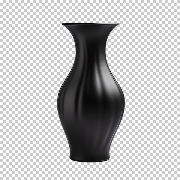 PSD moderne schwarze vasen mit isolierter durchsichtiger hintergrund