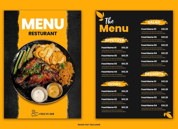 Moderne Speisekarte für Fastfood-Restaurants