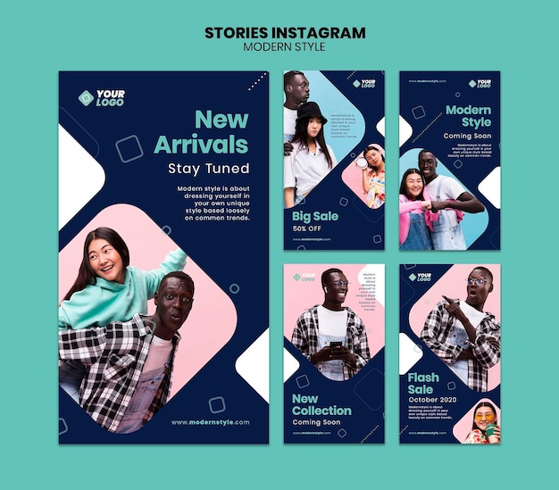 Moderne Stil Konzept Instagram Geschichten Vorlage
