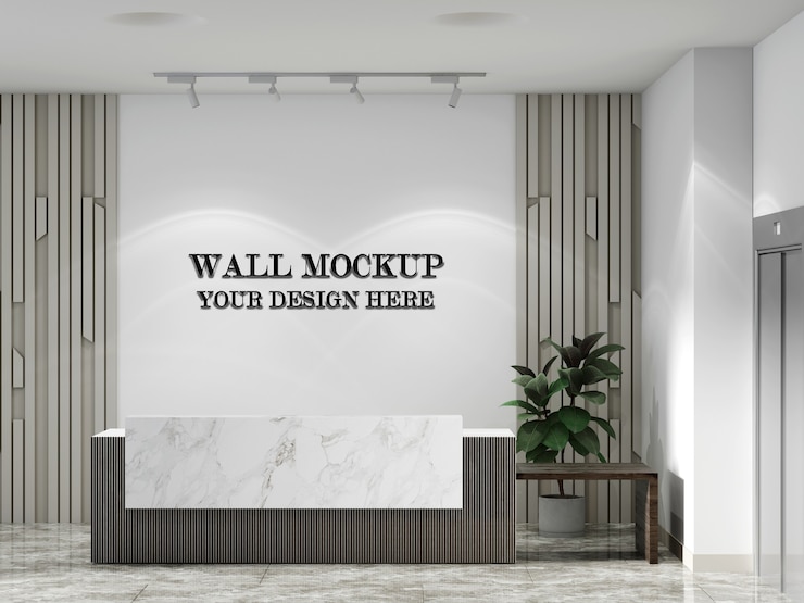PSD moderne wand des empfangsraums