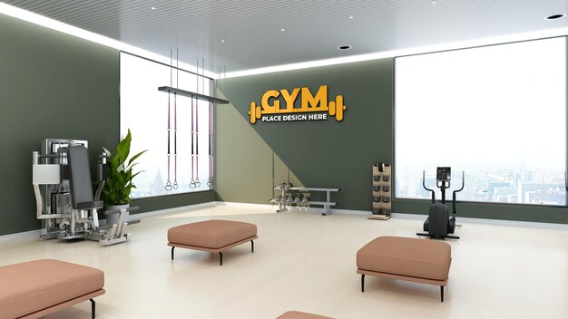 Moderne wandmodelle im fitnessstudio