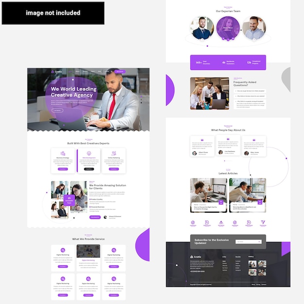 Moderne Website-Vorlage für eine kreative Agentur
