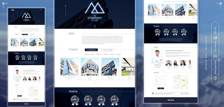 Moderne Website-Vorlage für Immobilien