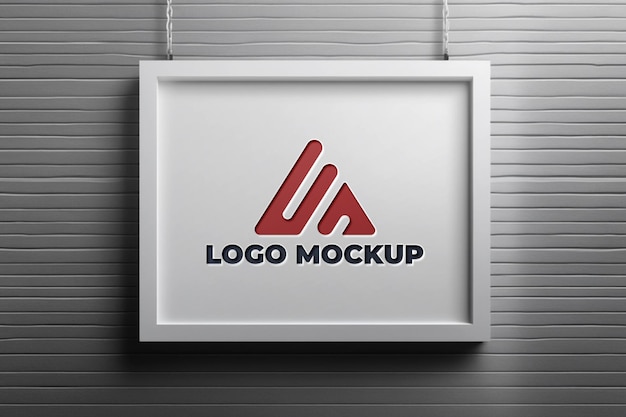 Moderne weiße aufhängeschild-logo-mockup