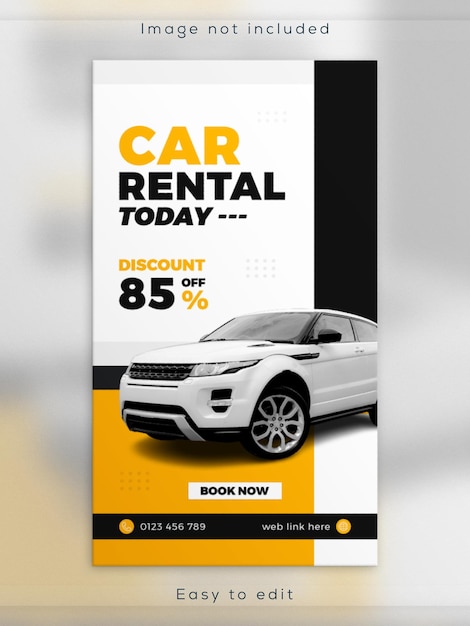 Moderne Werbung für Instagram-Story-Postvorlagen für den Autoverkauf