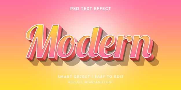 PSD moderner bearbeitbarer texteffekt im 3d-stil