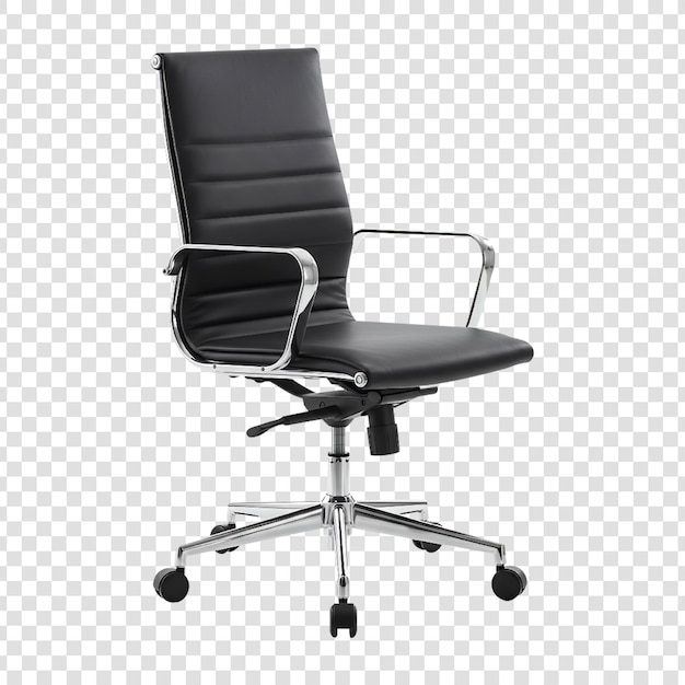 Moderner Bürostuhl aus Leder mit schwarzen Chromarmen