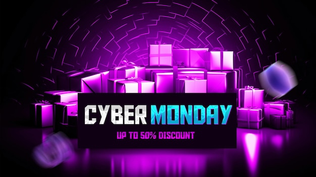 PSD moderner cyber-monday-hintergrund