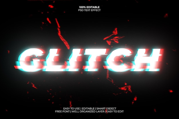 Moderner Glitch-bearbeitbarer Texteffekt