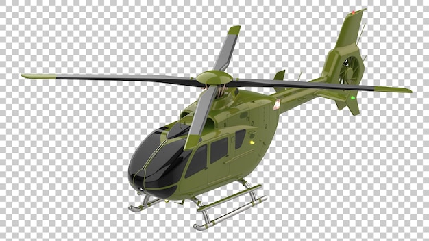 Moderner Hubschrauber auf transparentem Hintergrund 3D-Darstellung