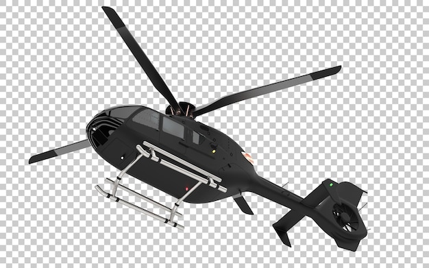 Moderner Hubschrauber isoliert auf durchsichtigem Hintergrund 3D-Rendering-Illustration
