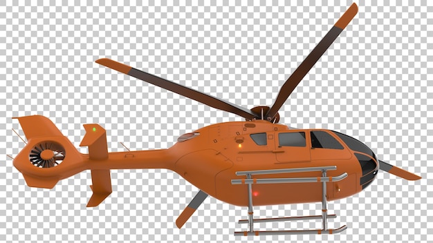 PSD moderner hubschrauber isoliert auf durchsichtigem hintergrund 3d-rendering-illustration