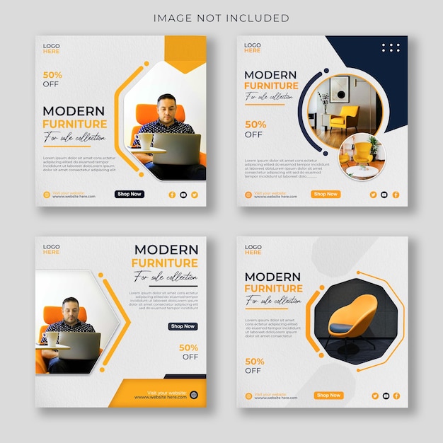 Moderner Möbelverkauf und Instagram-Social-Media-Post-Design