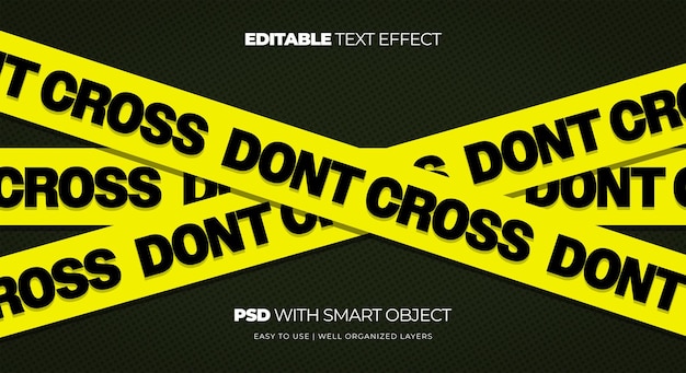 PSD moderner psd-texteffekt „dont cross line“.