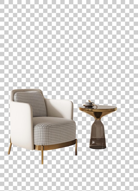 Moderner Sessel mit Seitentisch