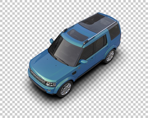 Moderner SUV isoliert auf dem Hintergrund 3D-Rendering-Illustration