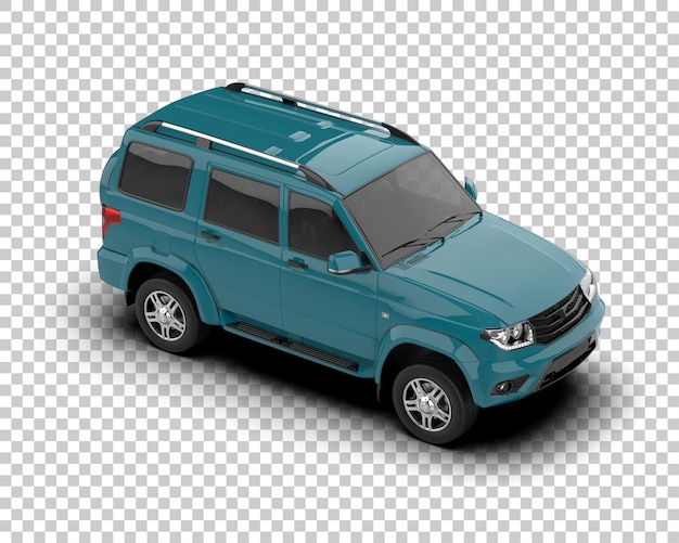 Moderner SUV isoliert auf dem Hintergrund 3D-Rendering-Illustration