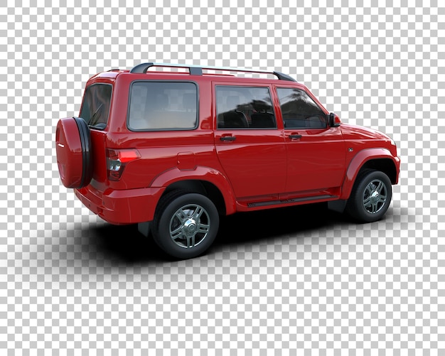 Moderner SUV isoliert auf dem Hintergrund 3D-Rendering-Illustration