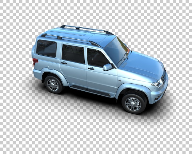 Moderner SUV isoliert auf dem Hintergrund 3D-Rendering-Illustration
