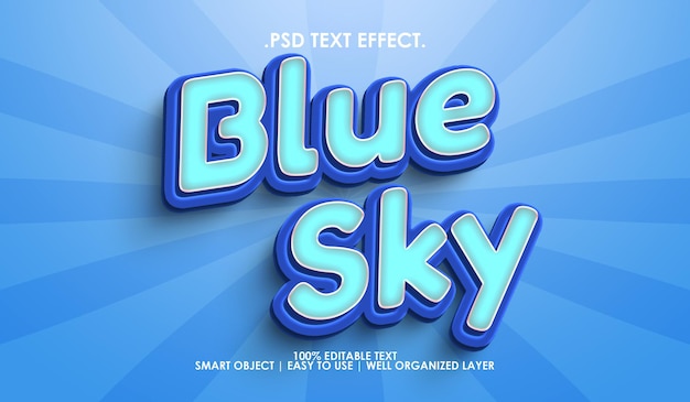 Moderner Textstileffekt des blauen Himmels 3d