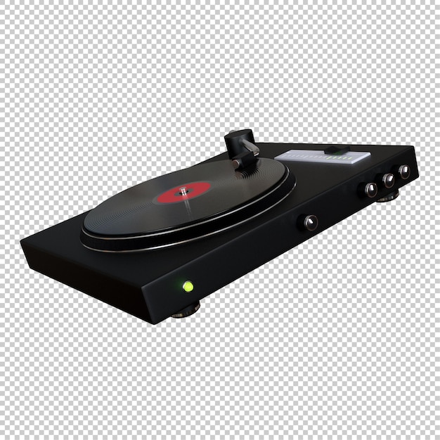 Moderner Vinyl-Player. Abspielgerät. 3D-Darstellung