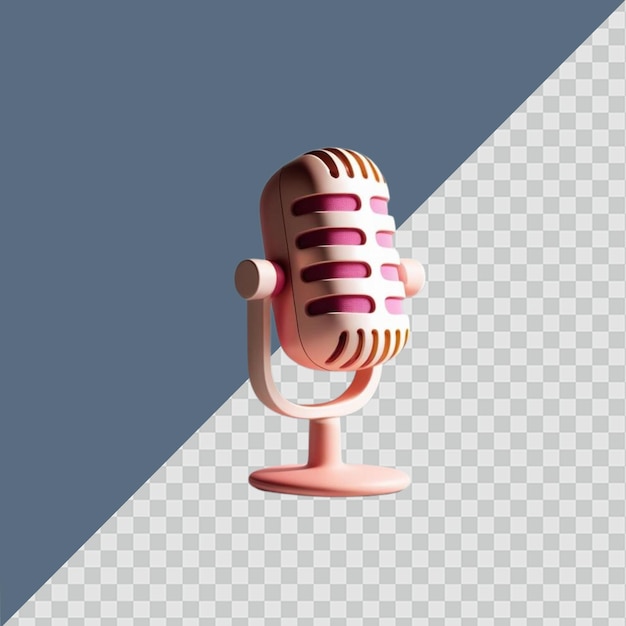 Modernes 3D-Mikrofon auf durchsichtigem Hintergrund