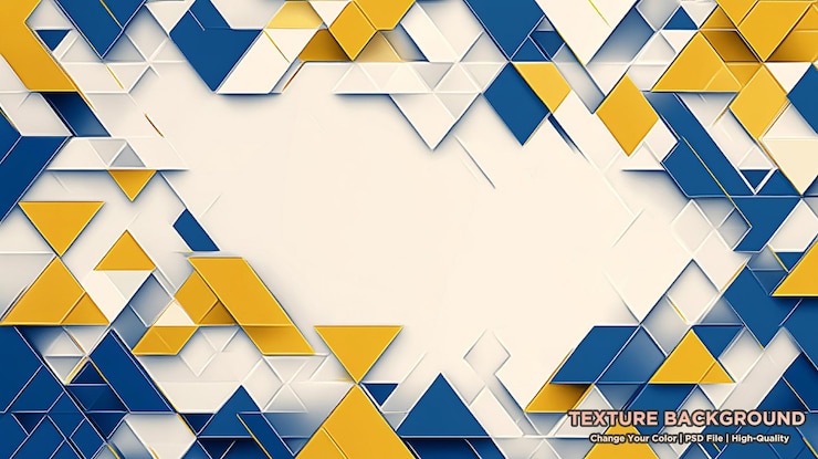 PSD modernes abstraktes geometrisches design in gelb und blau
