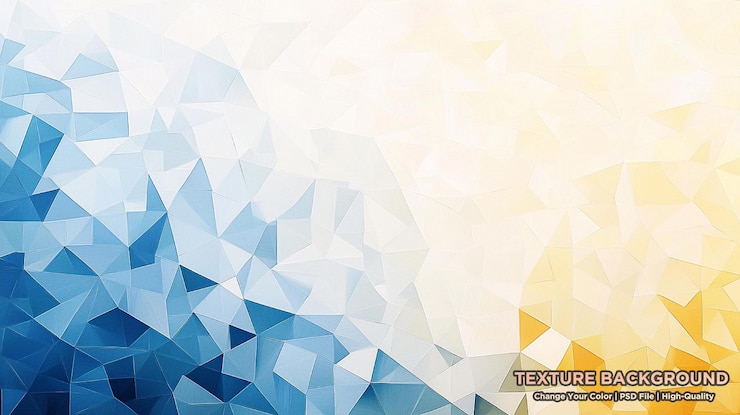 PSD modernes abstraktes geometrisches design in gelb und blau