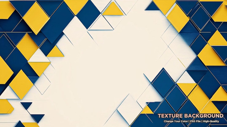 PSD modernes abstraktes geometrisches design in gelb und blau