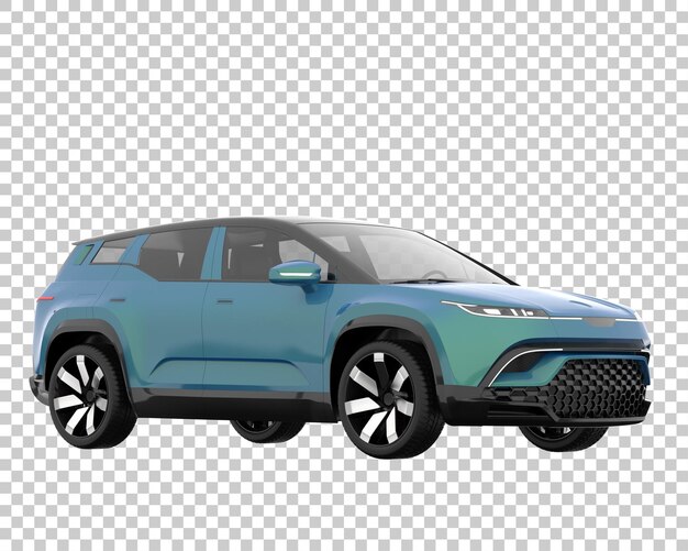 Modernes Auto auf transparentem Hintergrund. 3D-Rendering - Abbildung
