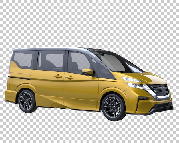 Modernes Auto auf transparentem Hintergrund. 3D-Rendering - Abbildung