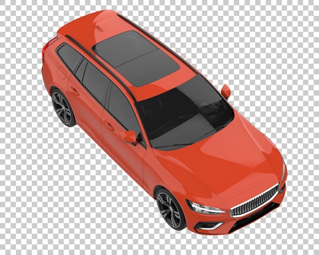 Modernes Auto auf transparentem Hintergrund. 3D-Rendering - Abbildung