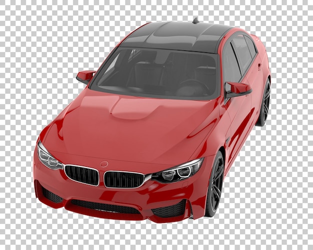 Modernes Auto auf transparentem Hintergrund. 3D-Rendering - Abbildung