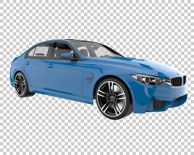 Modernes Auto auf transparentem Hintergrund. 3D-Rendering - Abbildung