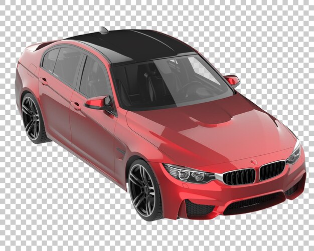 Modernes Auto auf transparentem Hintergrund. 3D-Rendering - Abbildung