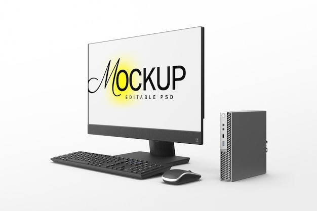 Modernes computer-set-mockup-vorlage-psd-design