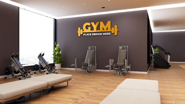 Modernes fitnessstudio innenwandmodell