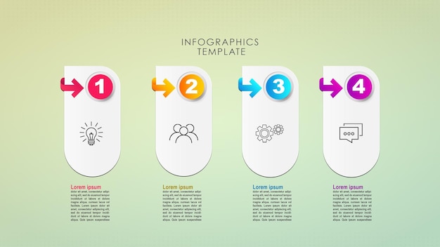 Modernes Geschäft Infographics-Konzept mit vier Schritten